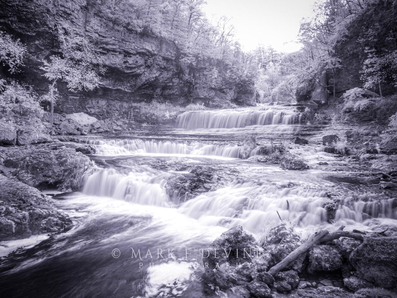 Willow River Falls in Infrared print