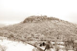 Grandad Bluff West Face and Winter Revelers (Sepia)