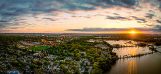 Goosetown and Myrick Marsh Sunset (Drone Panorama) 20x40