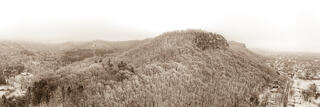 Ebner Coulee, Cliffwood Bluff and Hedgehog Bluff (Sepia)